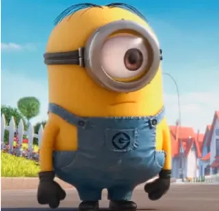😒 Minion Despicable Me minion, despicable me, cartoon character, animated, yellow, one-eyed telegram sticker