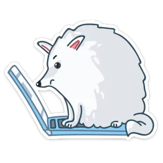 💻 chien, portable, ordinateur, animal, mignon, autocollant telegram sticker