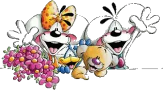 ❤ Desenho animado, Animais, Flores, Ilustração, Adesivo, Fofo telegram sticker