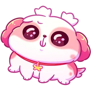 😌 puppy, cute, dog, animal, kawaii, sticker, cartoon telegram sticker