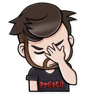 😒 PTHDEU стикер, мультик, разочарование, фейспалм, мужчина, персонаж telegram sticker