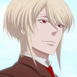 ☕️ William James Moriarty Moriarty the Patriot anime, moriarty, character, villain, blond hair, red eyes telegram sticker