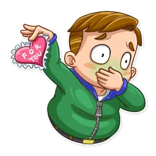 🤢 For You Desenho animado, Doente, Coração, Presente, Amor, Nojo telegram sticker