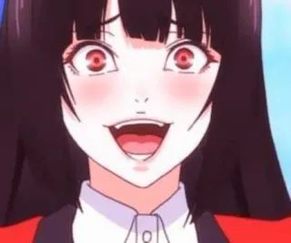 👅 Yumeko Jabami Kakegurui anime, kakegurui, yumeko jabami, smiling, red eyes telegram sticker