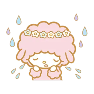 😥 овца, плачет, грустный, розовый, каваи, милый whatsapp sticker