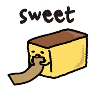 😚 sweet doce, sobremesa, bolo, desenho animado, fofo telegram sticker
