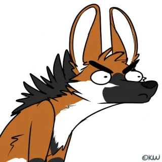 😤 volpe, cartone animato, animale, meme, divertente, adesivo telegram sticker