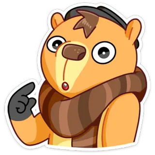 😧 медведь, мультфильм, животное, наклейка, шарф, милый telegram sticker