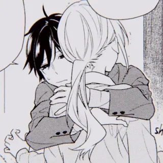 🖤 Umarmung, Anime, Liebe, Freundschaft, Manga telegram sticker