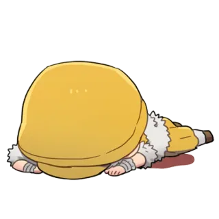 😵 애니메이션, 슬픈, 누워있는, 캐릭터 telegram sticker