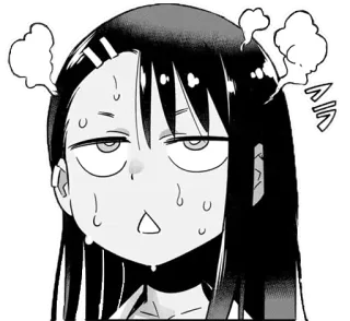 😱 Nagatoro Don't Toy with Me, Miss Nagatoro Anime, Manga, Nagatoro, Expresión facial, Sudor, Cansado telegram sticker