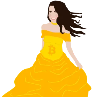👑 女性, ビットコイン, 暗号資産, ドレス, デジタル通貨 telegram sticker