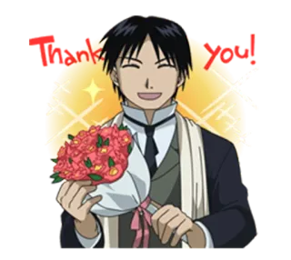 💐 thank Anime, Strauß, Blumen, Figur, Danke telegram sticker