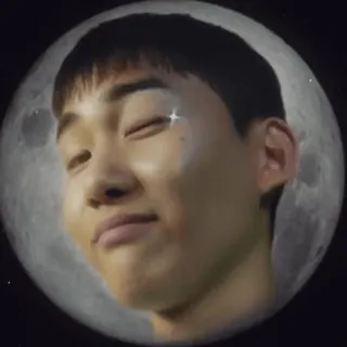 😉 moon, face, portrait, person telegram sticker