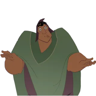 👐 Kronk The Emperor's New Groove kronk, a nova onda do imperador, disney, dar de ombros, confuso telegram sticker