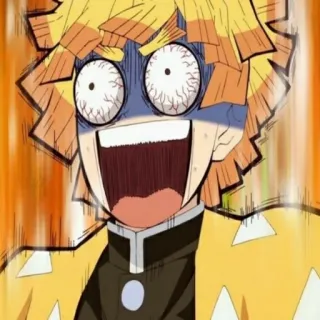 🍃 Zenitsu Agatsuma Demon Slayer anime, scared, demon, slayer, zenitsu, face, funny telegram sticker