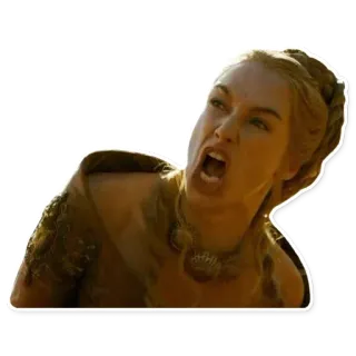 😡 Cersei Lannister Game of Thrones Cersei, Game of Thrones, boos, schreeuwend whatsapp sticker