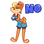🙅‍♀️ Lola Bunny Space Jam NO โลล่า บันนี่, ไม่, การ์ตูน, ลูนีย์ตูนส์, ไม่เห็นด้วย telegram sticker