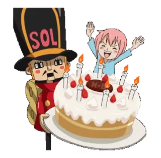 🎂 SOL 생일, 케이크, 장난감, 축하, 파티 telegram sticker