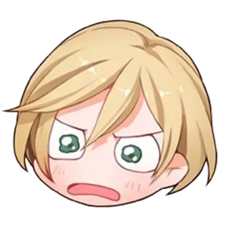 😍 Anime, Enojado, Pelo rubio, Dibujos animados whatsapp sticker