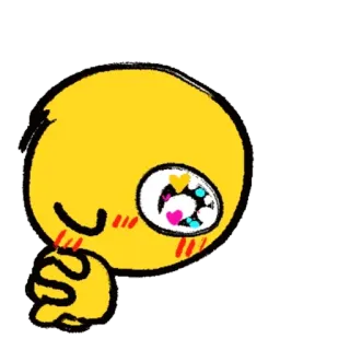 😳 Emoji, Emoticon, Fofo, Amarelo, Amor, Olhos telegram sticker
