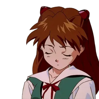 😳 Asuka Langley Soryu Neon Genesis Evangelion anime, gadis, evangelion, sedih, karakter telegram sticker