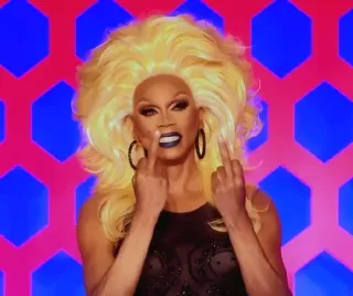 🤠 RuPaul drag queen, middle finger, offensive gesture, Rupaul, celebrity, rude, attitude telegram sticker