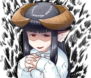 😈 Anime, Demone, Corna, Manga, Personaggio, Compiaciuto, Cartone animato, Ragazza anime telegram sticker
