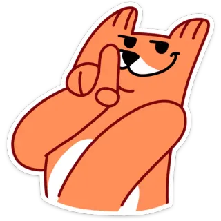 🤐 cartoon, animal, middle finger, offensive gesture, illustration telegram sticker