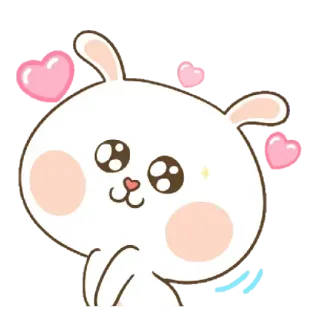 😳 królik, słodki, serce, kawaii, miłość, zajączek, naklejka whatsapp sticker