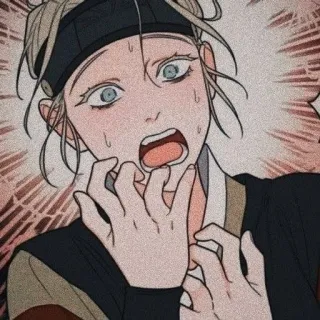 😨 zszokowany, strach, anime, manga, zmartwiony, emocjonalny telegram sticker