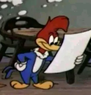 🤓 Woody Woodpecker 만화, 우디 우드페커, 새, 애니메이션 telegram sticker