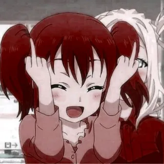 💛 Anime, Cô gái, Ngón tay giữa, Thô lỗ, Xúc phạm telegram sticker