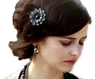 😢 woman, sad, crying, tears, face telegram sticker