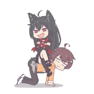 😈 Anime, Desenho animado, Lobo, Kawaii telegram sticker