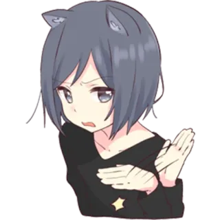 ❌ ragazza anime, orecchie da gatto, anime, kawaii, sticker whatsapp sticker