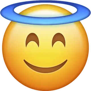 😇 emoji, angel, halo, smile, happy, innocent whatsapp sticker