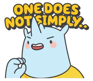 😒 ONE DOES NOT SIMPLY... Meme, Um não simplesmente, engraçado, expressão, rinoceronte telegram sticker