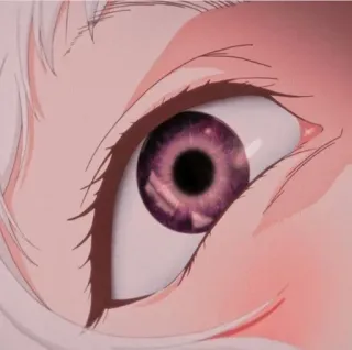 👁 目, 紫, アニメ, クローズアップ, まつげ telegram sticker