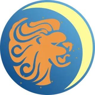 ♌️ león, luna, estrellas, zodiaco, leo, símbolo, celestial, astrología telegram sticker