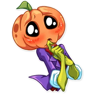 😳 pumpkin, halloween, kawaii, cartoon, monster, cute whatsapp sticker