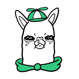 😭 lhama, chorando, triste, desenho animado, animal whatsapp sticker