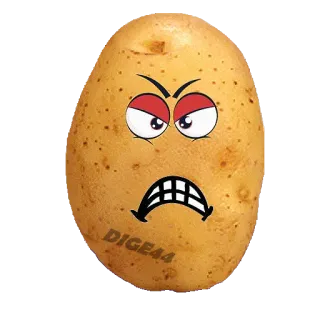 😡 DIGE44 kentang, kartun, marah, makanan, sayuran telegram sticker
