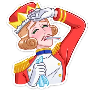 🤧 ป่วย, ไข้, ป่วย, การ์ตูน, สติกเกอร์ whatsapp sticker