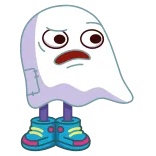 🤨 Dessin animé, Fantôme, Personnage, Halloween, Amical, Animation telegram sticker