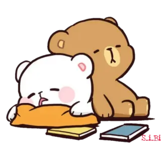 😴 熊, 睡觉, 卡通, 可爱, 卡哇伊, 动物 telegram sticker
