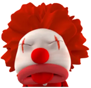 😝 chú hề, buồn, đỏ, trang điểm, hoạt hình, nhân vật, linh vật telegram sticker