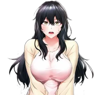 🖤 Dziewczyna anime, Kobieta, Kreskówka, Znerwicowany/a, Zaniepokojony/a telegram sticker
