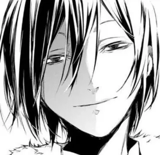 🥚 Akutagawa Ryunosuke Bungou Stray Dogs Anime, Mangá, Preto e branco, Retrato, Soberbo telegram sticker