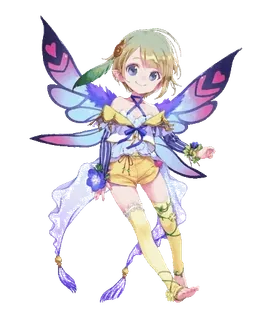 🦋 peri, anime, karakter, sayap, fantasi, imut whatsapp sticker